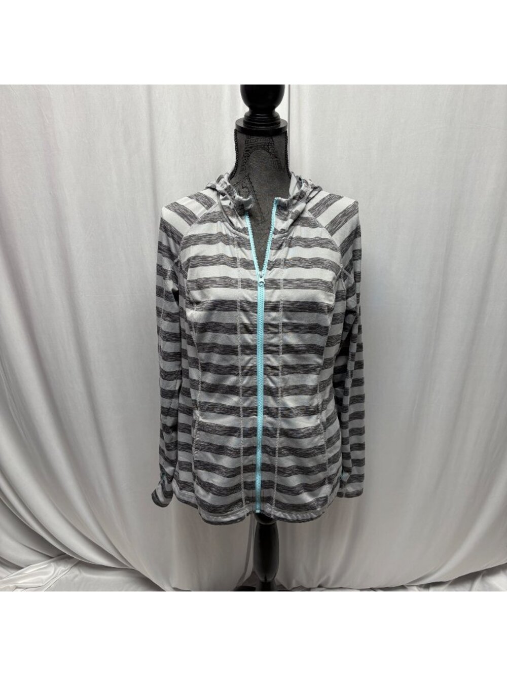LUKKA Grey Full Zip Stretch Active Hoodie Jacket Womens Size XL Athleisure Comfy